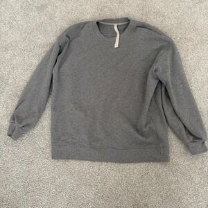 Lululemon Perfectly Oversized Crew Sweatshirt Womens 6 Heathered Grey Cotton